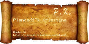Plancsák Krisztina névjegykártya