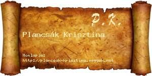 Plancsák Krisztina névjegykártya